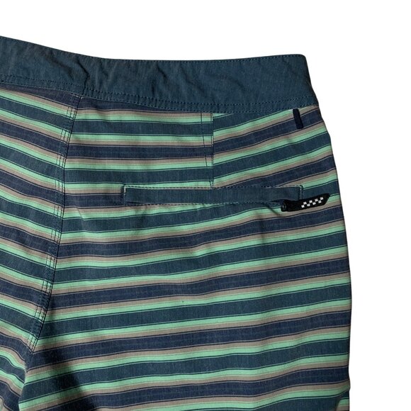Vans Men's Boardshorts Size 30 Striped Teal & Navy Polyester‎ Blend Swim short - Picture 8 of 8